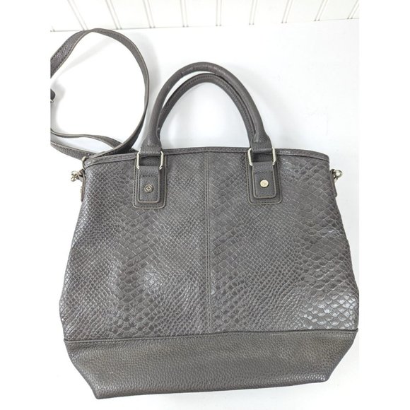 Jewell By Thirty‎ One Gray Croc Print Shoulder Hand Bag Purse. Large - Picture 6 of 8